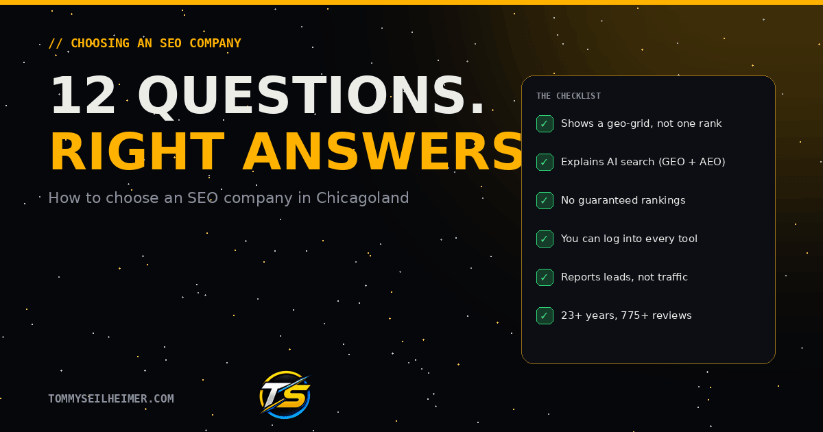 How to Choose an SEO Company in Chicagoland: 12 Questions to Ask, and the Answers That Tell You Everything